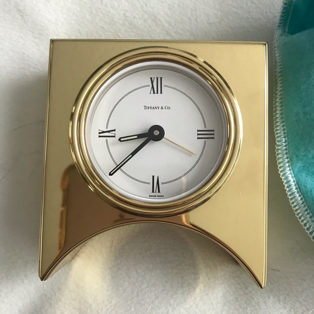 Brass Tiffany Desk Clock